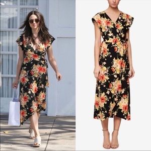 Anthropologie floral wrap dress